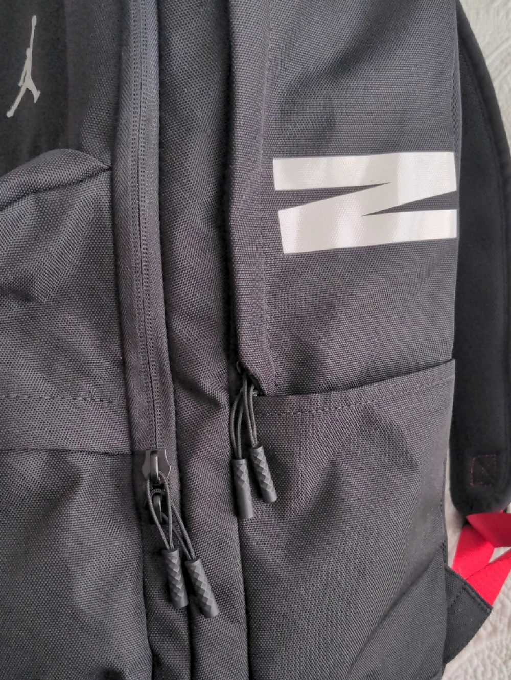 Jordan Patrol Black Backpack with White and Red Accents